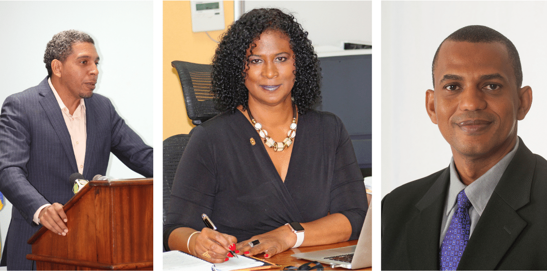 (left - right) Minister of Finance Hon. Camillo Gonsalves, Invest SVG Executive Director Annette Mark and CDB Director of Projects Daniel Best